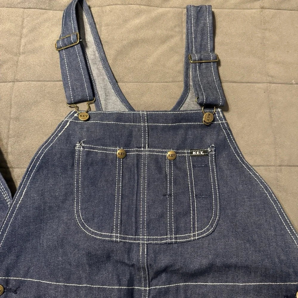 Vintage Key Denim Bib Overalls NWT 34x34 Carpenter‎ Workwear USA Cotton